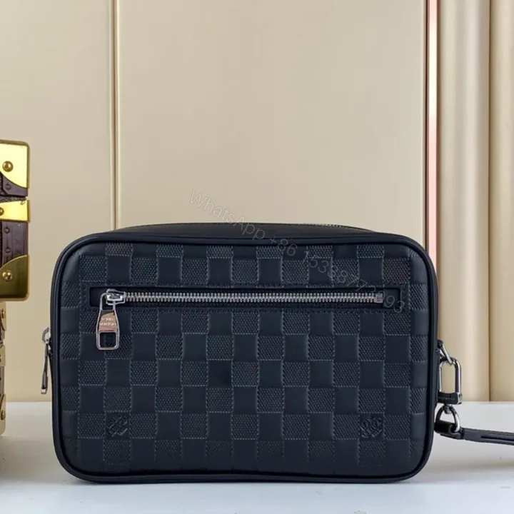View 1 of Louis Vuitton LV Clutch Bag Kasai Damier Graphite Black 24cm