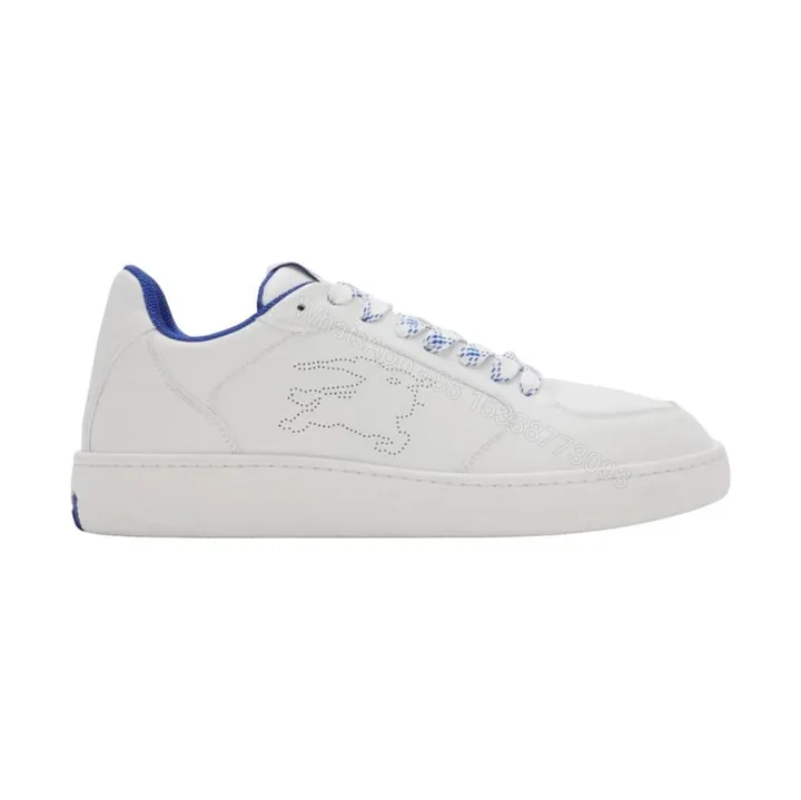 View 1 of BURBERRY LEATHER STOCK SNEAKERS IN WHITE – BBR091
