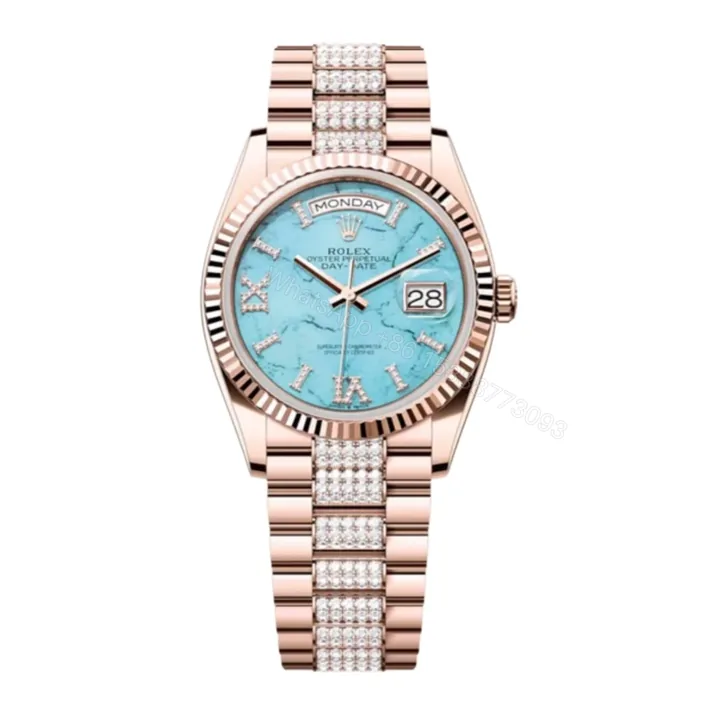 View 1 of Superclone Rolex Day-Date Turquoise Dial 128235 Diamond-set 36 mm