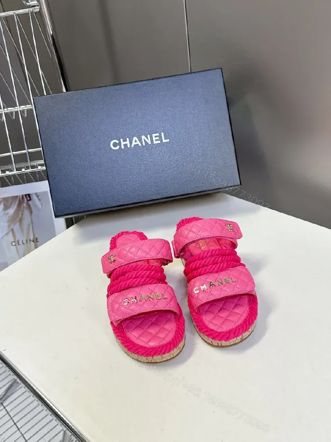 View 1 of Vibrant Pink Satin Sandals - Quilted, Braided, All-Day Comfort