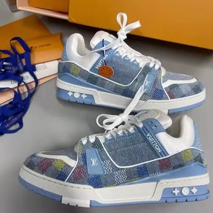 View 1 of Denim Patchwork Sneakers: Lux Urban Comfort Shoes