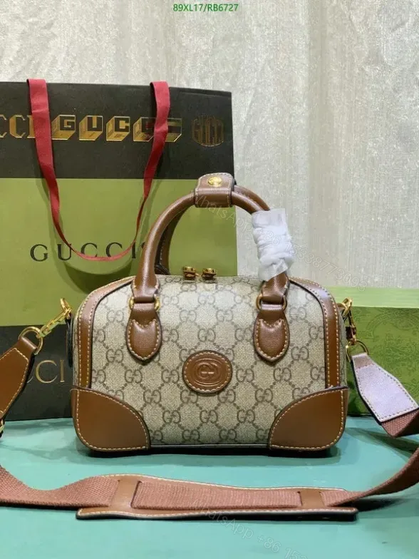 View 1 of Gucci Knockoff Small Duffle Interlocking G Bag RB67278 – AAAA Craftsmanship