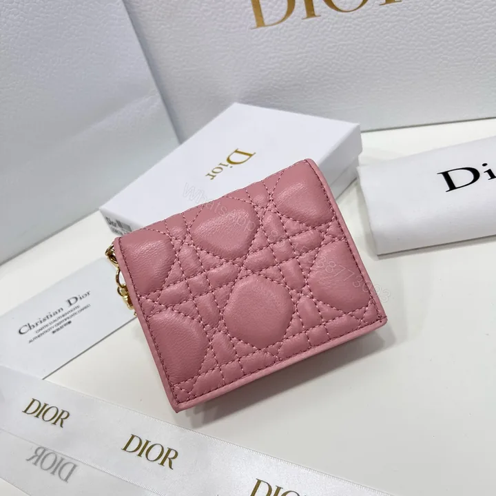 View 1 of Dior原單短夾 粉色Lady Dior縫線設計 女生甜美百搭款