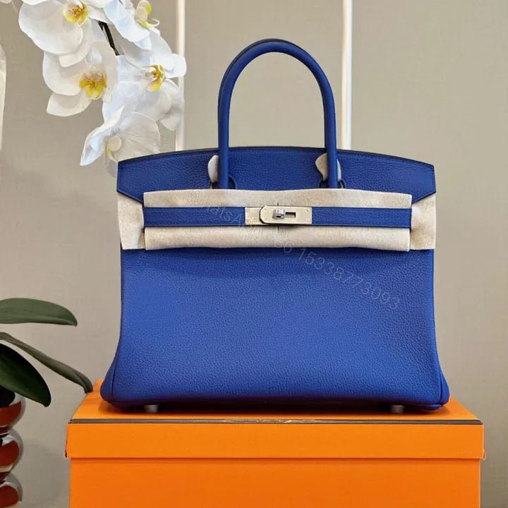 View 1 of Hermès Birkin 30 Electrique Blue Palladium Hardware