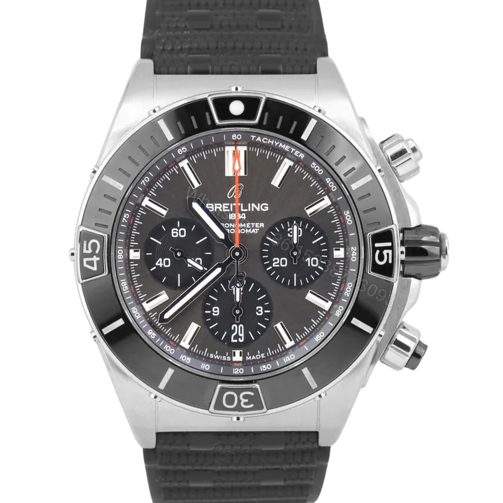 View 1 of Breitling Super Chronomat B01 44 Black Dial Rubber Strap