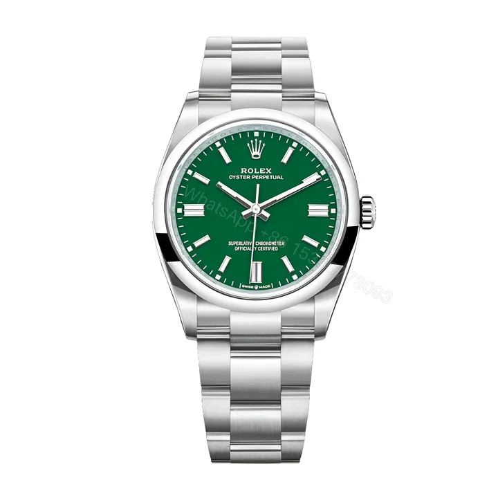 View 1 of Rolex Oyster Perpetual Green Dial 126000-0005 Replica