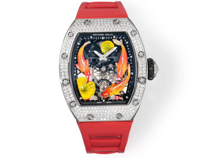 View 1 of Richard Mille RM S10 Koi Tourbillon Red Gold Diamond Red Strap Edition RMS10-KOI-RD