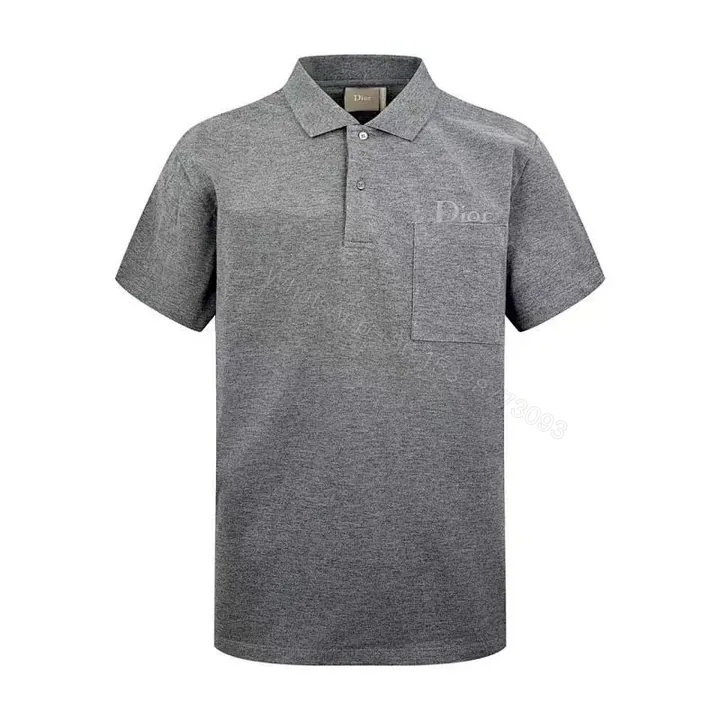 View 1 of Grey Gradient Polo Tee with Subtle Embroidery Polo Shirt, Luxe Everyday