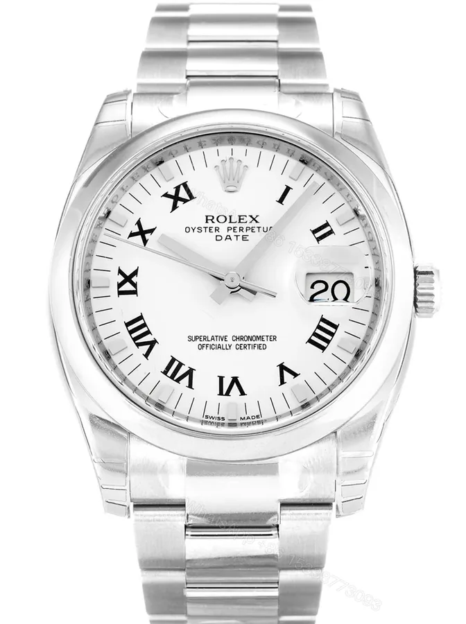 View 1 of Replica Rolex Oyster Perpetual Date White Dial 115200 34 mm