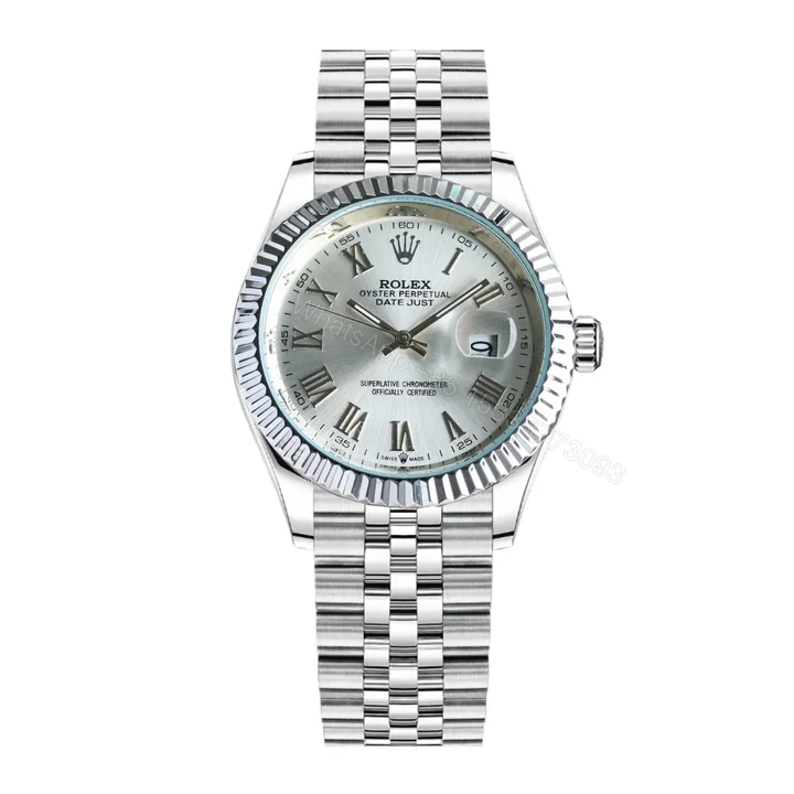View 1 of Rolex Datejust Roman Numeral Oystersteel And White Gold In Silver 41Mm