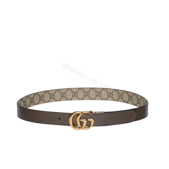 View 1 of Gucci GG Marmont Reversible Belt Brown Leather 659417 92TIC 8358