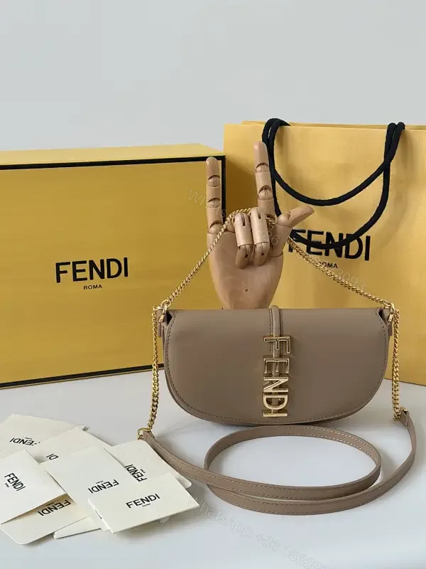 View 1 of Chic Leather Crossbody Bag with Gold Logo