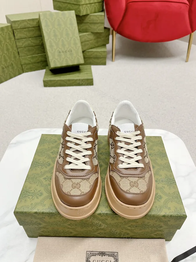 View 1 of Gucci A貨 男女款 老花拼接厚底休閒鞋 經典百搭復古風
