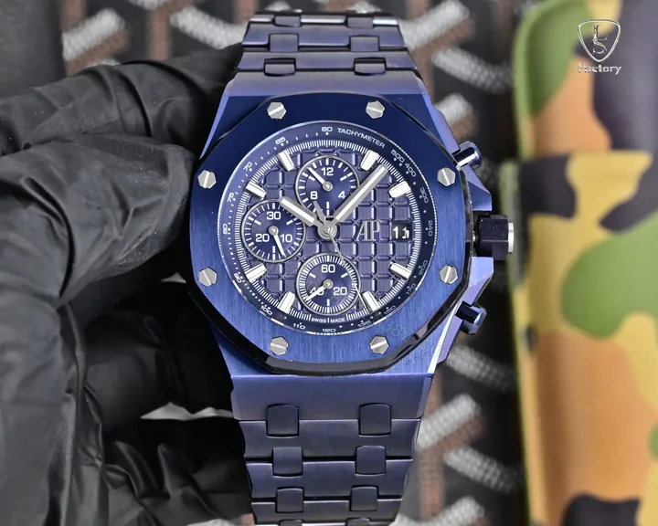 View 1 of Audemars Piguet Royal Oak Offshore 26470 Watch 42MM Deep Blue Dial Blue Ceramic Bezel Strap Ultimate Edition AP-ROO-26470-DBLU-CER-42