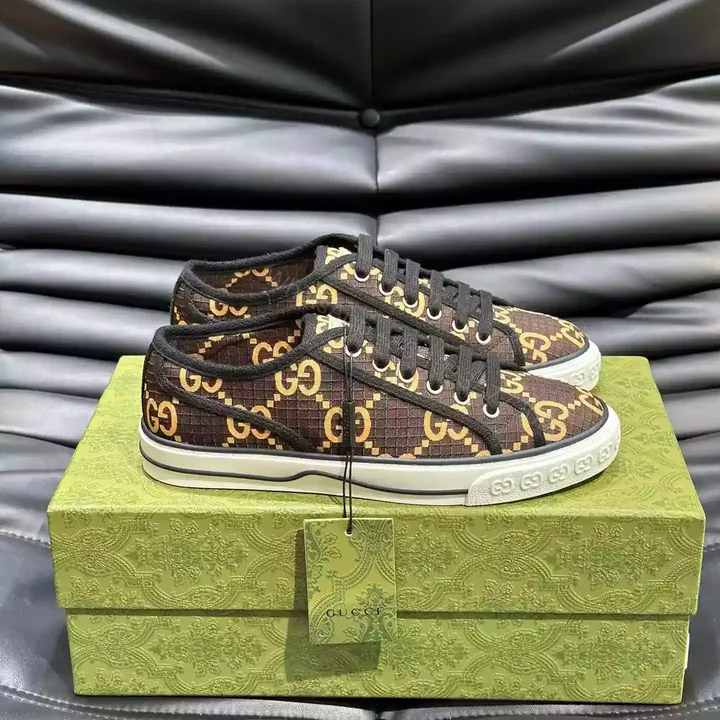 View 1 of GUCCI TENNIS 1977 SHOES SNEAKERS IN EBONY/BEIGE – GC279
