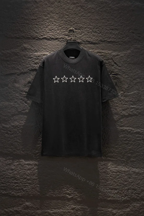 View 1 of Balenciaga A貨 男款 五角星印花短袖T恤 黑色寬鬆版型 潮流街頭百搭款