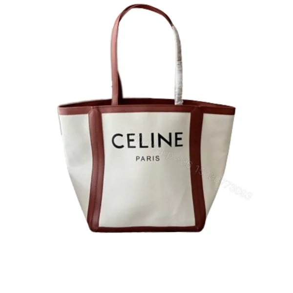 View 1 of CELINE LARGE SQUARE IN TEXTILE WITH PRINT AND CALFSKIN BROWN 48CM
