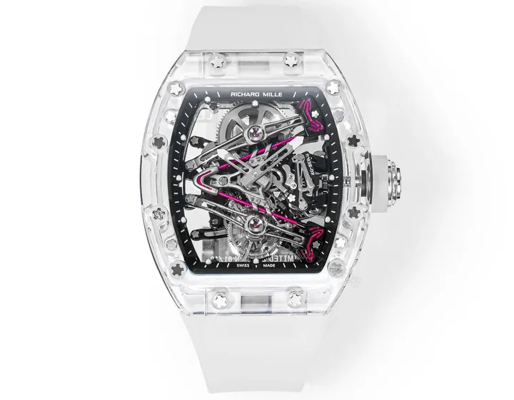 View 1 of Richard Mille RM38-02 Crystal White Skeleton Tourbillon Watch RM38-CR-WH