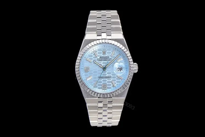 View 1 of Rolex Land-Dweller 40 Platinum Ice Blue Dial Flat Jubilee 127336-0001