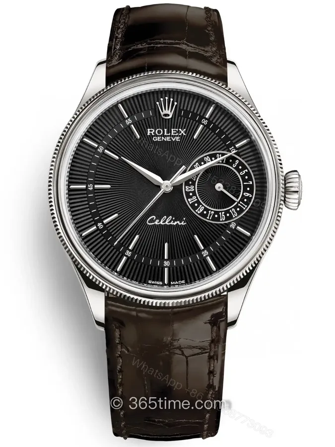 View 1 of Premium Rolex Cellini Date 50519 replica 39MM Brown Leather Strap Edition 50519-0014