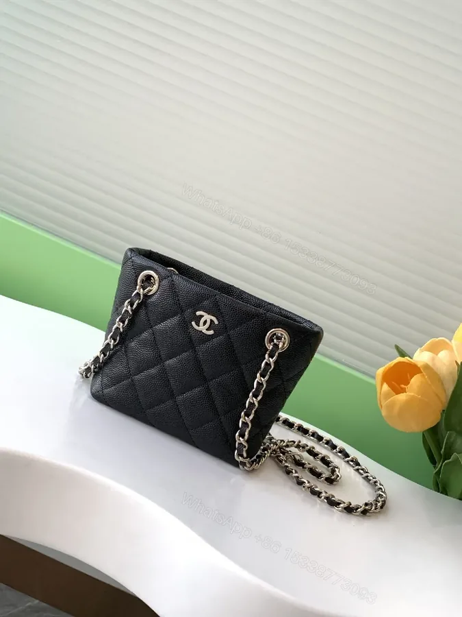 View 1 of Small-Structured Quilted Bag with Iconic Chain Strap