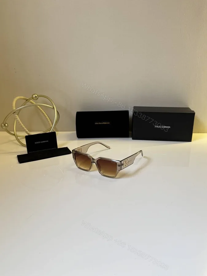 View 1 of First Copy Dolce & Gabbana Gold Aviator Sunglasses Brown Gradient Unisex UV Protection
