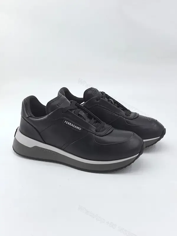 View 1 of Minimalist Black Leather High-Top Sneakers with Cushioned Comfort