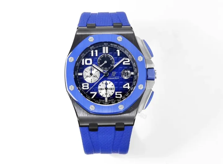 View 1 of JH Factory Audemars Piguet Royal Oak Offshore Blue Ceramic Watch with Chronograph Function