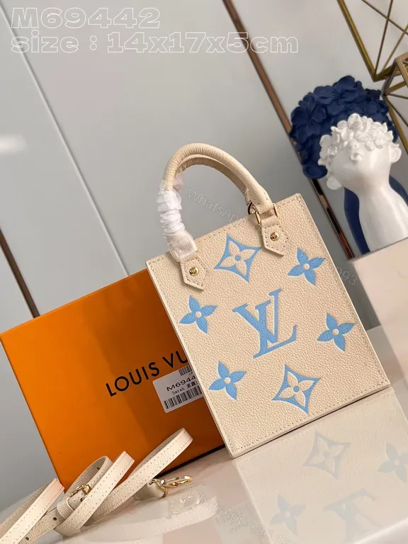 View 1 of Blue Monogram Calfskin Mini Top-Handle Bag - LV Chic Luxury