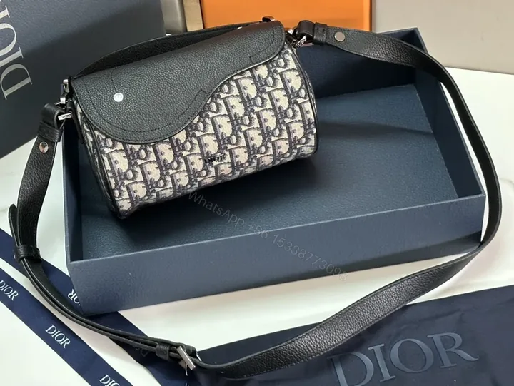 View 1 of Dior Oblique Crossbody: Monogram Leather Flap, Hands-Free Luxury