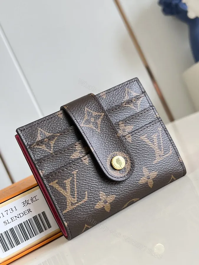View 1 of Compact Monogram Luxury Wallet: Slim, Durable, Versatile