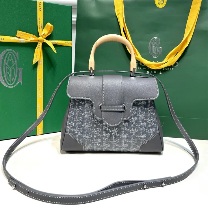 View 1 of 高仿Goyard*SAIGONB櫸木手柄單肩包灰色免檢版