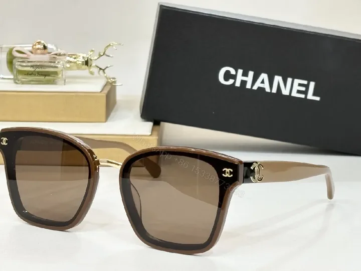View 1 of Brown Luxury Sunglasses with Gold Detailing - Effortless Chic Eyewear