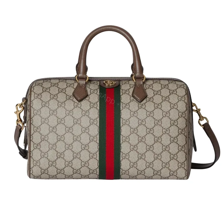 View 1 of Gucci Ophidia Large Boston Bag Beige And Dark Brown 30cm ‎836824 FAE0J 9867