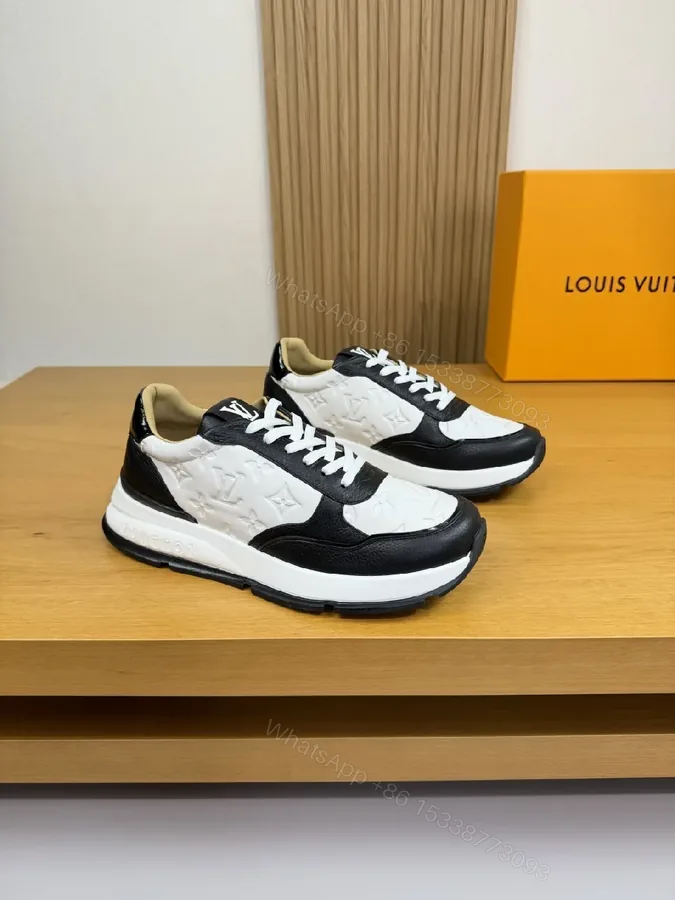 View 1 of Monogram Texture Sneakers: All‐Day Comfort, Black/White Style