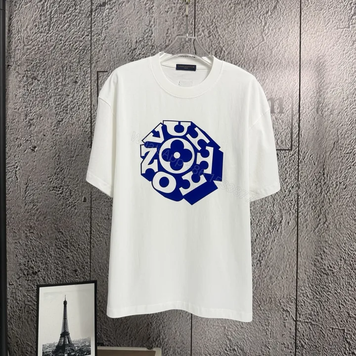 View 1 of LV 高仿 男款 幾何Logo印花短袖T恤 簡約設計百搭款