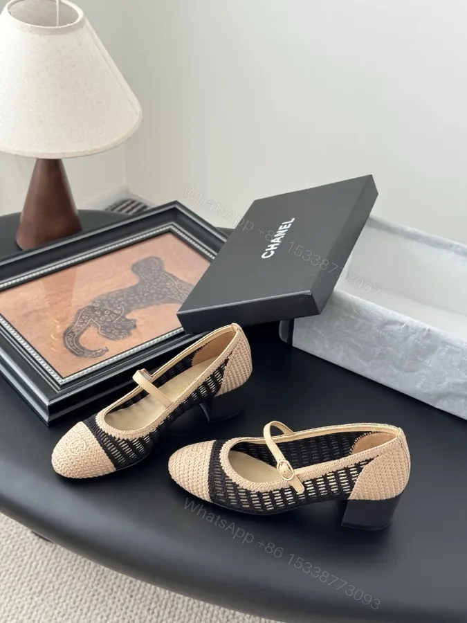 View 1 of Two-Tone Knit Mary Jane Heels: Sleek, All-Day Comfort