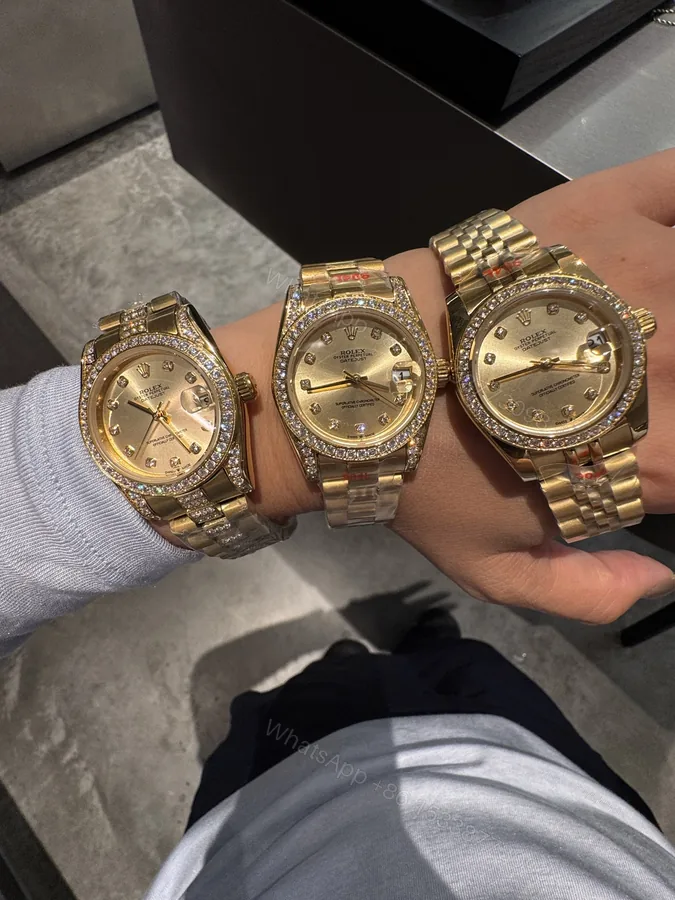 View 1 of Rolex 高仿 女款 Datejust 鑽圈金面腕錶 奢華氣質款