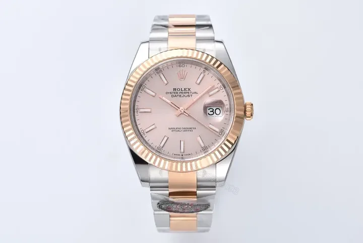 View 1 of Rolex Datejust 41 Rolesor Everose Fluted Oyster Sundust Pink Dial 126331-0009
