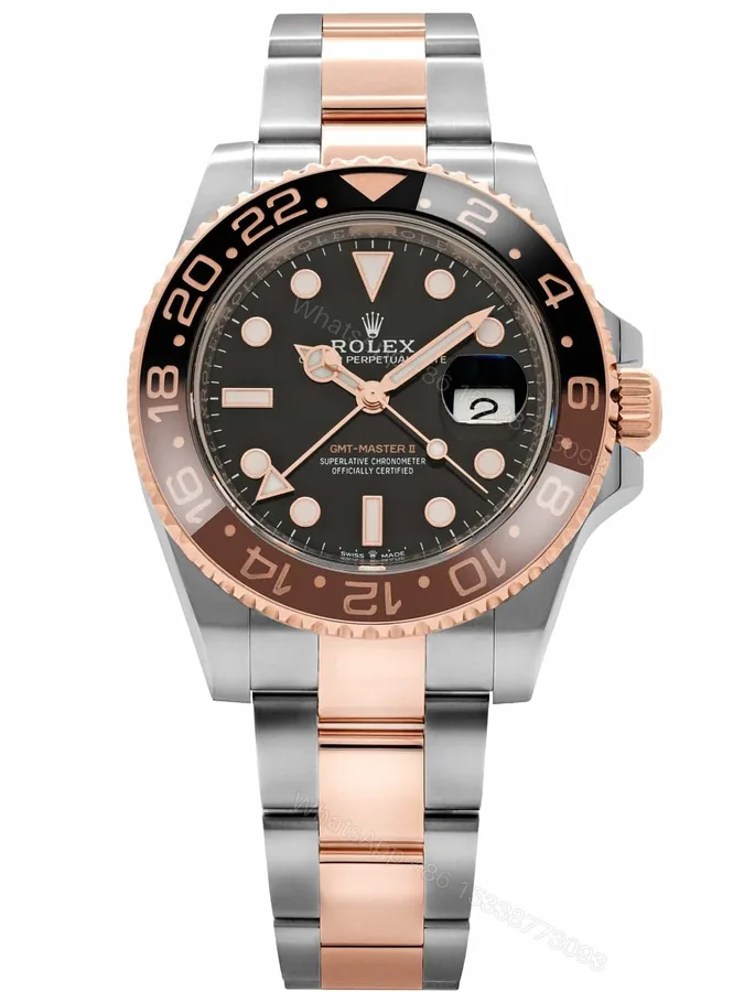 View 1 of Replica Rolex GMT-Master Black Dial 126711CHNR Root Beer