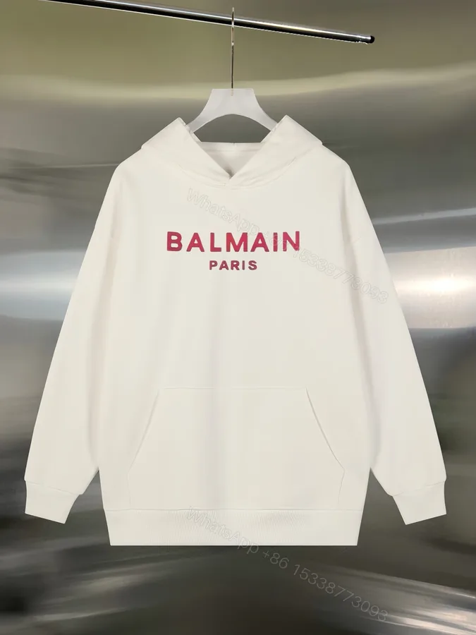 View 1 of Balmain高仿連帽衛衣男士簡約設計潮流白色印花款