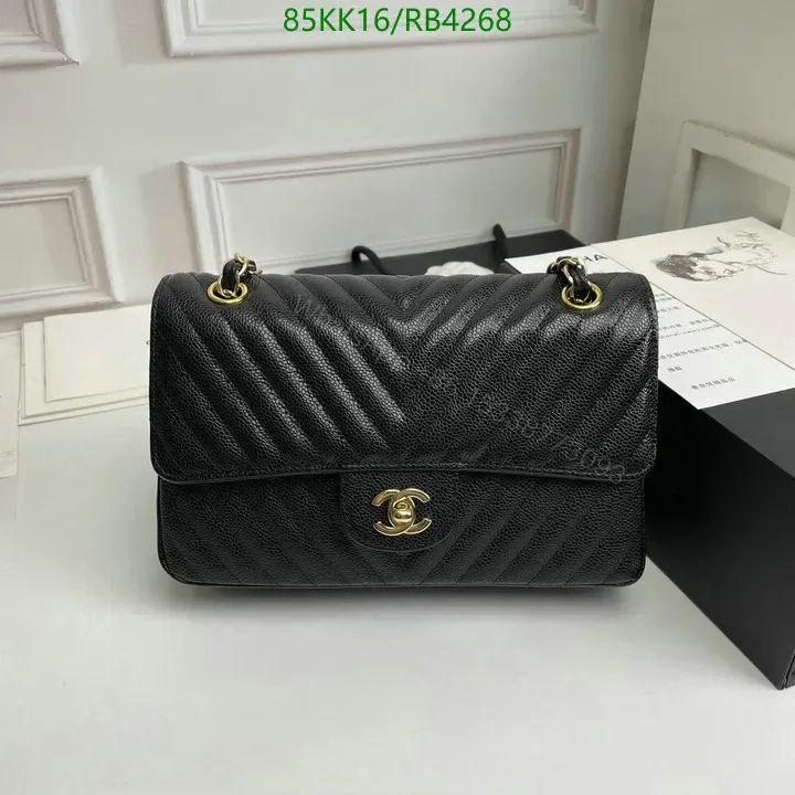 View 1 of Chanel Chevron Caviar Black Double Flap Bag RB4321 – Exquisite Craftsmanship Details