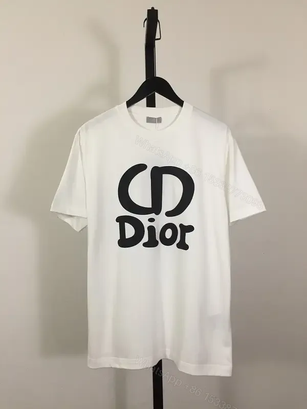 View 1 of White Cotton Graphic Tee - Oversized Logo, Premium Knit