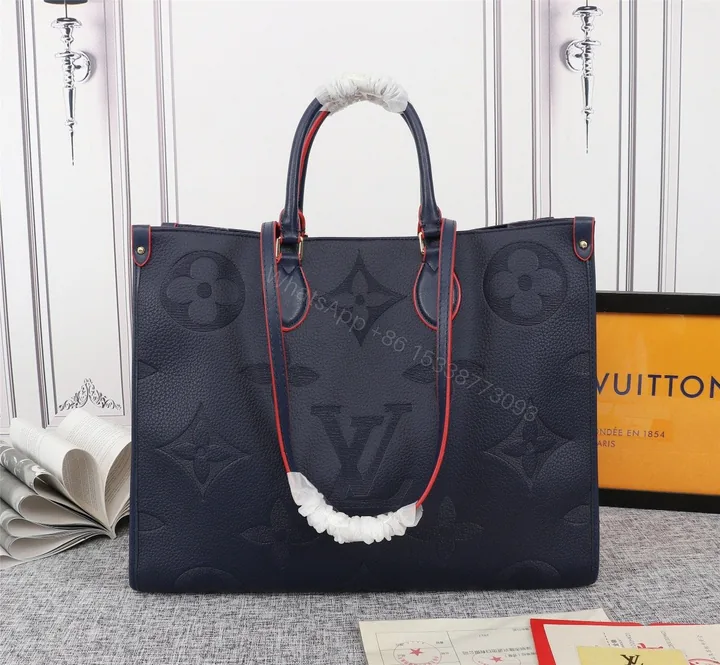 View 1 of Louis Vuitton On The Go Giant Tote Navy Blue