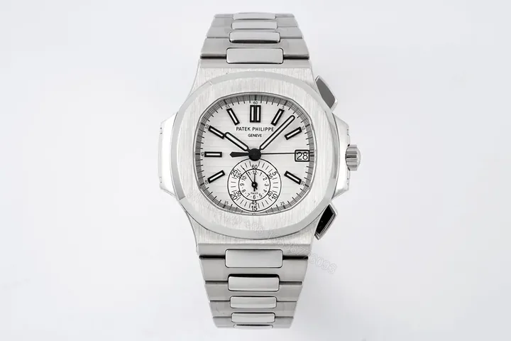View 1 of Patek Philippe Silver Nautilus Chronograph Watch