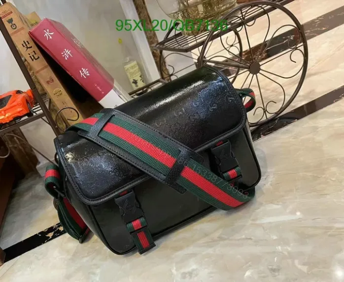 View 1 of Gucci Duplicate Messenger GG Crystal Bag QB71366 in Black Color