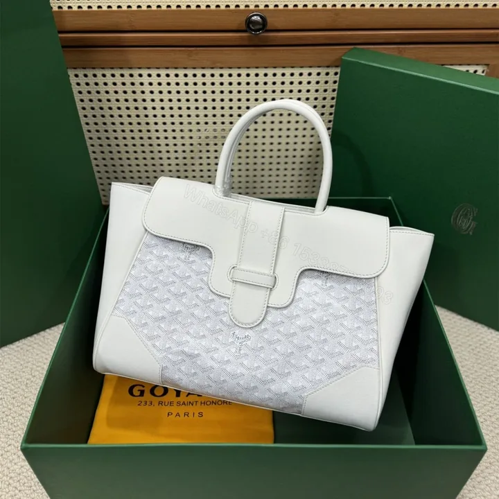 View 1 of 高仿Goyard*SAIGOC3手提托特包雙拼白色大號免檢版