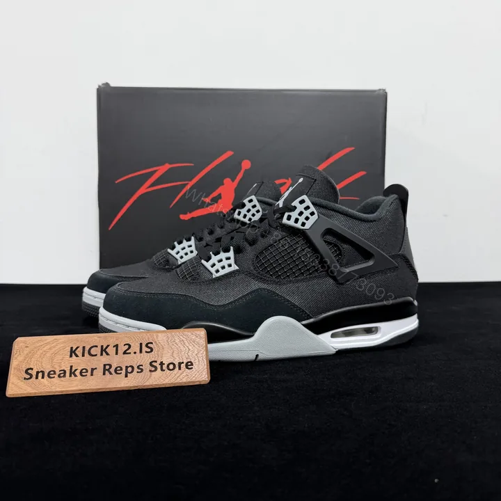 View 1 of Jordan 4 Retro SE Black Canvas Reps