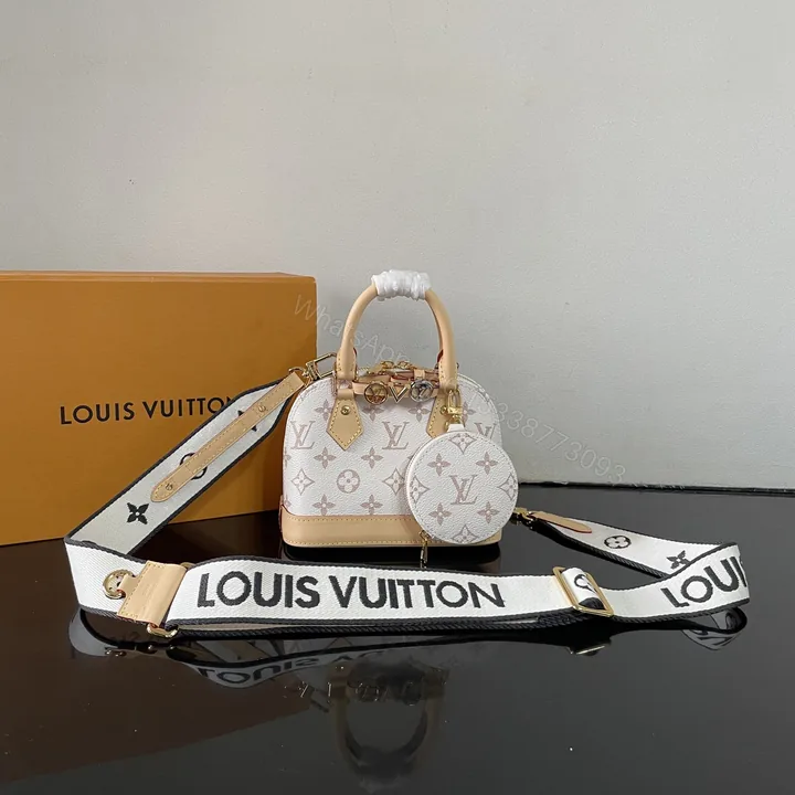 View 1 of LV 一比一 Alma BB 白色老花手提包 織帶圓餅包款