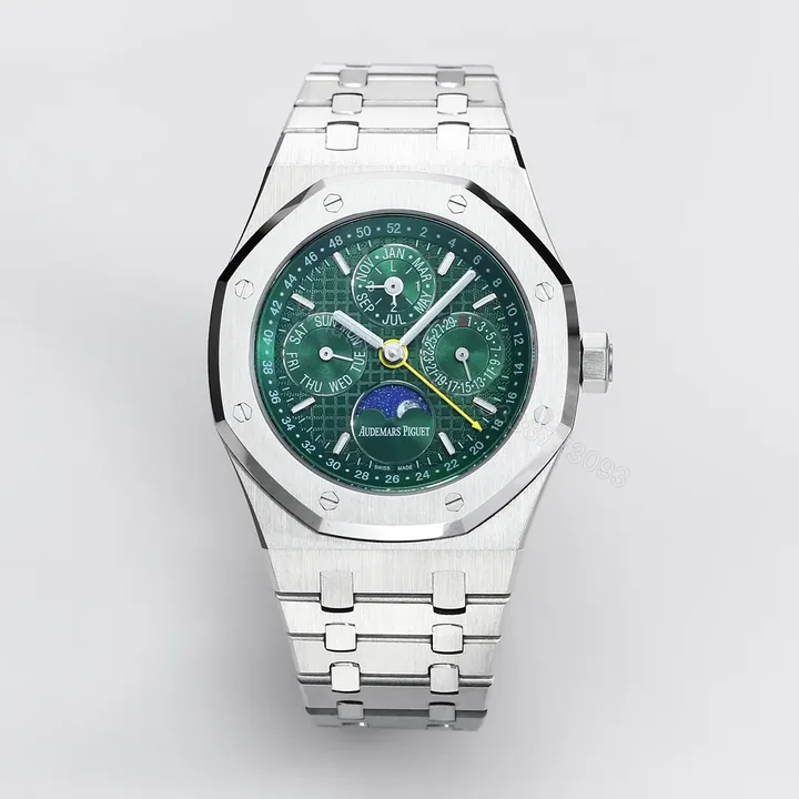 View 1 of Audemars Piguet Royal Oak Perpetual Calendar Watch – Green Dial, Stainless Steel Case, 41mm